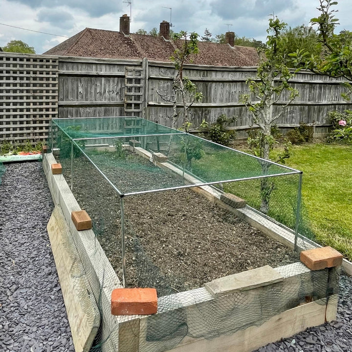 Low Cages with Green Bird Netting
